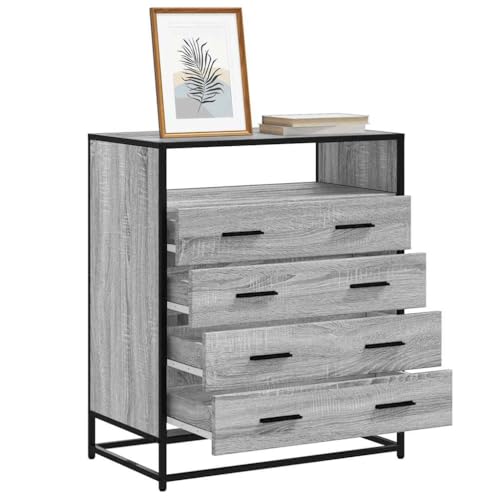 Vetnasa Cajonera de Madera contrachapada Gris Sonoma 70x41x83,5 cm Mobiliario, Armarios y Almacenamiento, Cajoneras Gris 29 KG