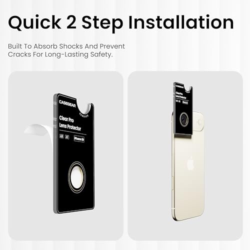 Image of CASEGEAR Clear Pro Camera Lens Protector Compatible With iPhone Air | HD Clarity | Scratch Resistant | Complete Coverage | Easy Installation | Light Gold