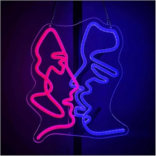 Néon Love Kiss lumineux et durable pour une décoration murale éclatante