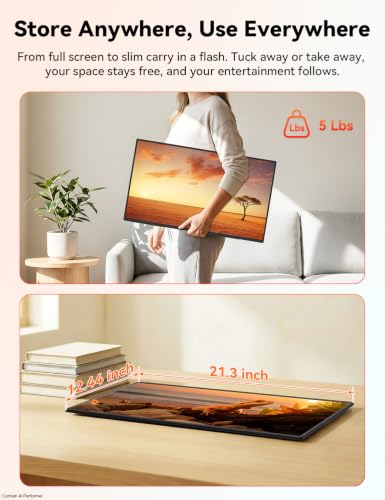 Image of Portable Smart TV, 23.8 inch 1080P 2-in-1 Rolling TV & Monitor, VESA Compatible