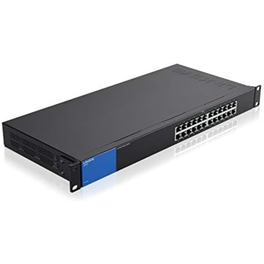Linksys LGS124-UK 24 Port Gigabit Unmanaged Netzwerk-Switch – Heim- und Büro-Ethernet-Switch-Hub mit Metallgehäuse – Wandhalterung oder Desktop-Ethernet-Splitter, Plug and Play