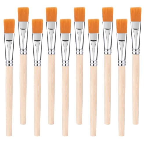 10 Stück Flache Pinsel Acryl Pinsel für Anfänger, Künstler und Gemälde Liebhaber