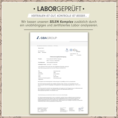 Selen hochdosiert 365x Selen 200µg Tabletten - Selenkomplex aus 3 hochwertigen Selenium-Quellen: Selenhefe, Selenmethionin & Natriumselenit, Selentabletten - laborgeprüft mit Zertifikat - 100% vegan