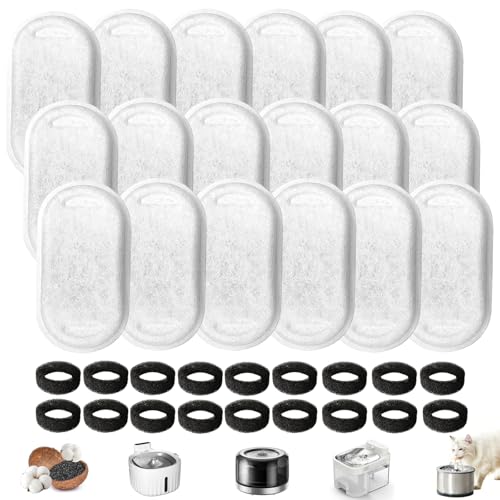 36 Stück Katzenbrunnen Filter Filter für Katzenbrunnen Katzen Trinkbrunnen Filter 2L / 3.2L / 4L 18 Stück Schaumfilter 18 Stück Kohlefilter (36 Stil A)