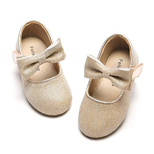 Image of Felix & Flora Toddler Flower Girl Dress Shoes - Girl Ballet Flats Party School Shoes Wedding