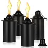 Zhulerzil 12oz Torch Replacement Canisters, Torch Refillable Canisters Bamboo Torch Fuel Can, Citronella Tabletop Torches Canister Outdoor for Patio Garden Decor, 4 Pack