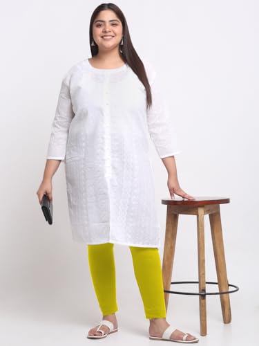 Image of Soft Cotton Ankle Lenght Solid Regular and Plus 35 Colours Leggings for Womens and Girls (Sizes :- M to 6XL)