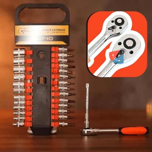 Conjunto Chaves Canhao Catraca 28 Peças Profissional