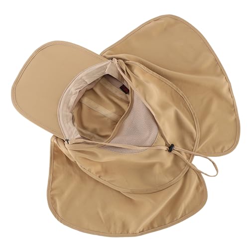 Image of Connectyle Men's Foldable Baseball Sun Cap with Removable Face Mask Neck Flap Cover UPF 50+ Sun Protection Fishing Hiking Hat