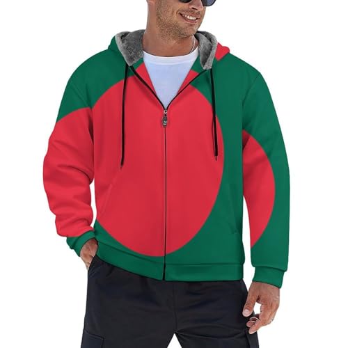 Sweat à capuche Bangladesh avec impression 3D veste zippée doublure polaire chaude hiver