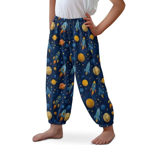 Image of Unisex Little Kids Yoga Trousers Bohemian Beach Pants Baggy Harem Activewear for Boys and Girls Age 3-10
