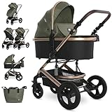 Lorelli Boston 2 en 1 combinación cochecito asiento deportivo capazo mosquitera, color:verde