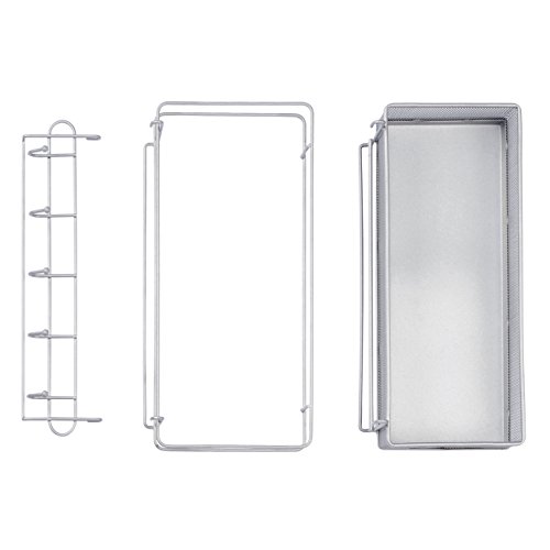 ECR4Kids Carrito de herramientas con ruedas, paquete de accesorios de 3 piezas, ganchos, rollo de papel, extensión de estante