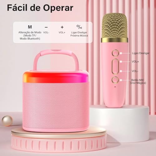 Image of JYX Karaoke with 2 Microphones, Kids Karaoke for Kids and Adults, Mini Portable Bluetooth Speaker Toys for Girls Boys 4-12 Years, Birthday Party Support at Home