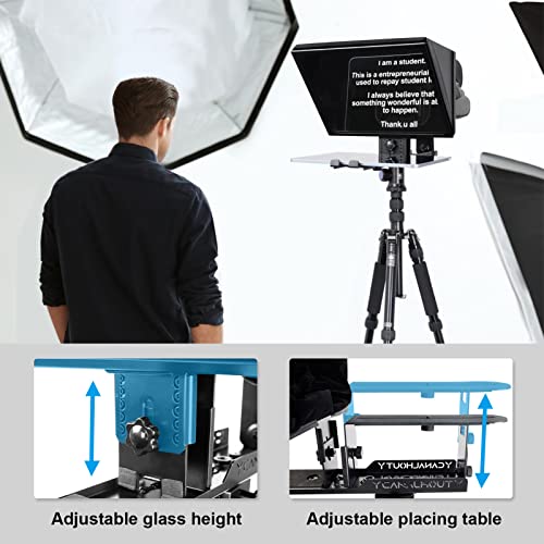 All-Metal Teleprompter Supports 12.9" Tablets Prompting, W/A Liftable Shooting Platform To Provide Wide-Angle Shooting For The Camera. #TOP4