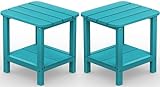 SERWALL Double Adirondack Side Table End Table Set of 2- Tiffany