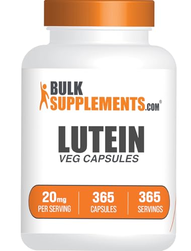 BulkSupplements.com Lutein Capsules - Eye Vitamins Antioxidant Source - Gluten Free 1 Capsule per Serving 20mg Serving 365 Count (Pack of 1)