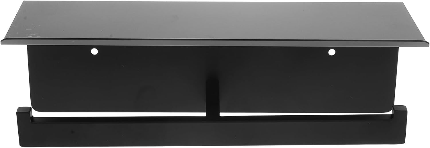 Punch-Free Stainless Steel Wall Toilet Paper Holder Double Roll Bathroom Paper Towel Rack Black Metal Roll Dispenser for Bathroom Storage and Kitchen Use