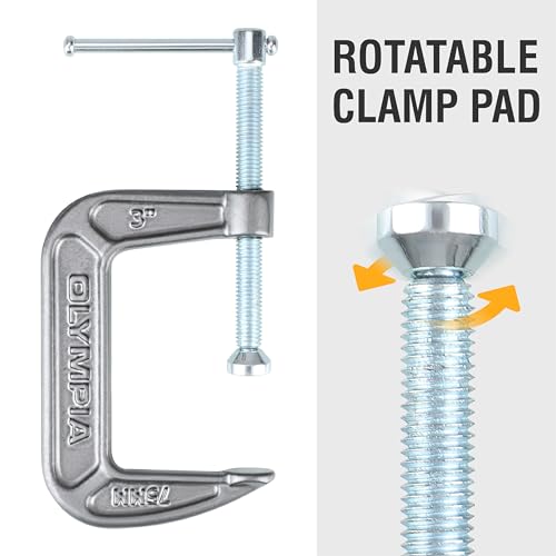 Image of Olympia Tools Heavy Duty Cast Iron C-Clamps with 3-Inch Jaw Opening and 2-Inch Throat, 36 Pack