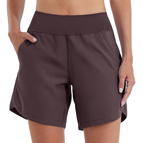 WILLIT Badeshorts Damen Badehose Schwimmen Boardshorts Schnelltrocknend Sommer Bikini Shorts High Waist Trunks UPF50+ UVA Schutz 7" mit Liner Taschen
