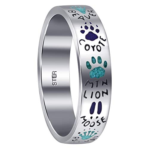Men's Animal Paw with Claw Southwestern Style Turquoise and Coral Gemstone Sterling Silver Band Ring Size 12 Men's Animal Paw with Claw Southwestern Style Turquoise and Coral Gemstone Sterling Silver Band Ring Size 12
