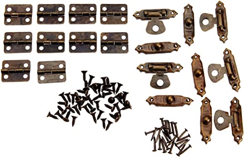 Cierre de bronce antiguo con 10 bisagras para cajas decorativas de joyería 5