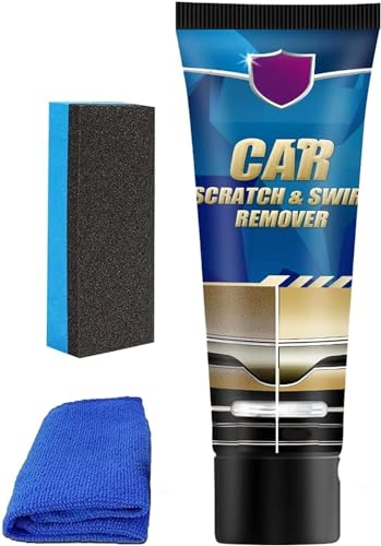 Premium Car Scratch Remover Kit, Scratch and Swirl Remover Solvent Repair Paint Scratches(120ML+Sponge)