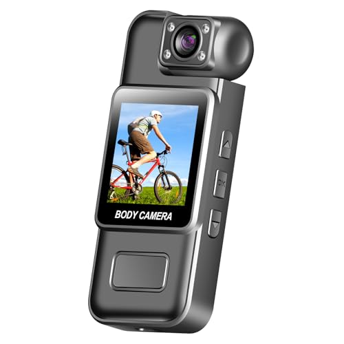 YIZITU Cámara de bolsillo, grabadora de video portátil, dispositivo de clip trasero, cuerpo de video de sonido