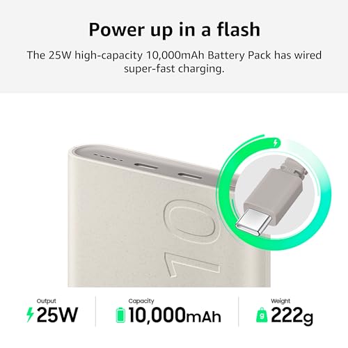 Image of Samsung Galaxy 10000mAh Power Bank, Wireless Battery Pack, Gray