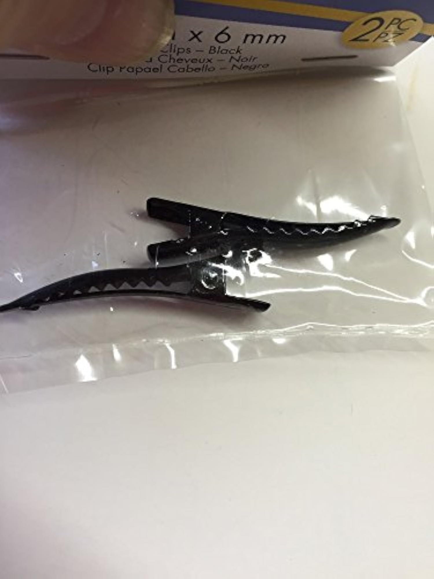 Black 40mmx6mm Party Hair Clips, Pack of 2
