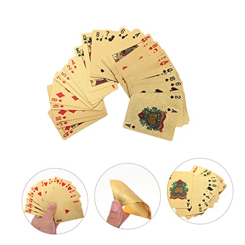 BESTonZON 3stücke Goldene wasserdichte Pokerkarten Aus Hochwertiges Kartenspiel Für Partys Und Unterhaltung Für Texas Hold Und Andere Spiele Langlebig Und Leicht Zu Reinigen – Bild 8