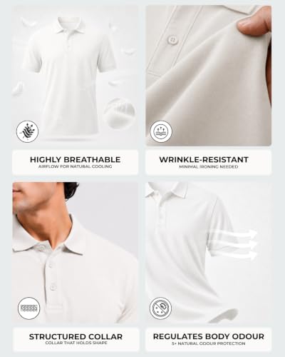 Image of Wellbi Eco-Friendly Bamboo Polo T Shirt | Mens Stylish Casual Regular Fit | Comfortable Soft | Trendy Breathable Lightweight | Quality Modern Essential Fashion