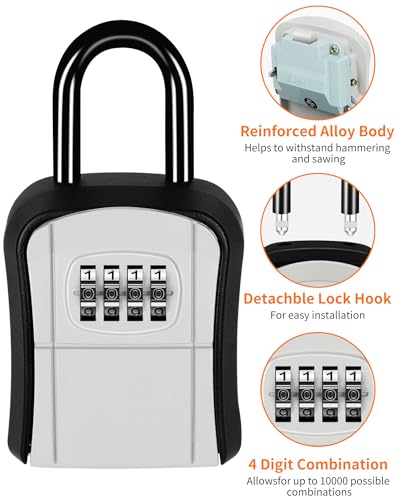 Fayleeko Portable Key Lock Box,Key Holder Safe Security Lock Box For Indoor thumb #3