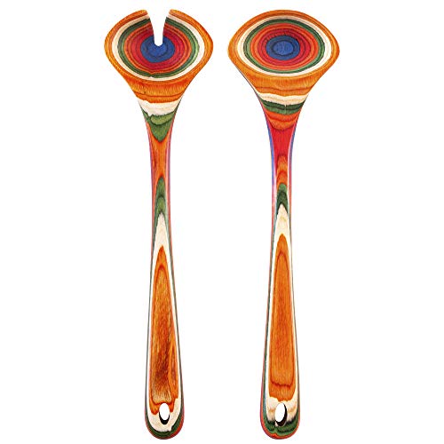 Baltique Marrakesh Collection Wooden Salad Serving Utensil Set, 11-3/4' Long