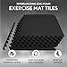 BalanceFrom Puzzle Exercise Mat, 6-Pc Interlocking Foam Tiles, 1/2” Thick, 24 Sq Ft, Black - Training Floor Mats for Workouts - Home Gym Accessories and Equipment