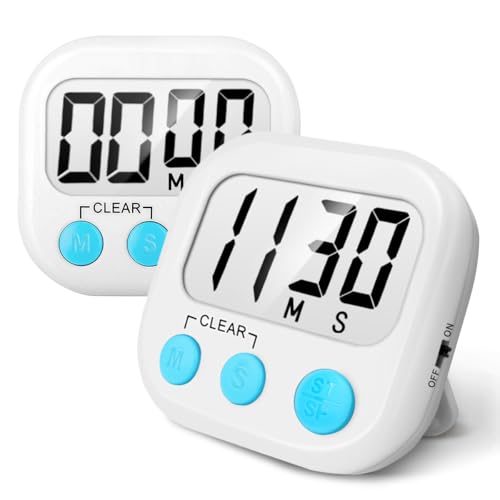 2 Pack Digital Kitchen Timer for Cooking Big Digits Loud