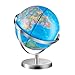 VEVOR Illuminated World Globe with Stand, 9 in/228.6 mm, Educational Earth Globe with Stable Heavy Metal Base and LED Constellation Night Light HD Printed Map, Spinning for Kids Classroom Learning