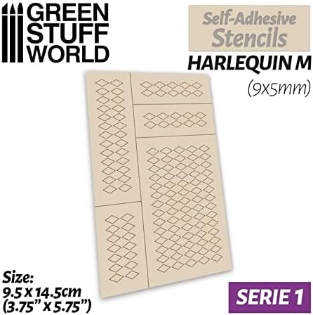 Green Stuff World for Models and Miniatures Self-Adhesive Stencils - Harlequin M 9448 image 4