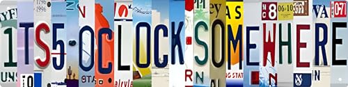 Tin Sign Wall Decor Bar Signs For Bar Decor Its 5 OClock Somewhere Sign Funny Vintage Bar Accessories Drinking Signs Gifts for Men16 x 4 Inches