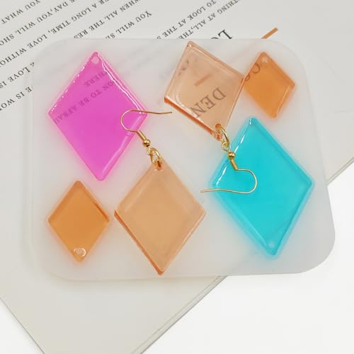 FineGood 12 Pcs Resin Molds Jewellery, Epoxy Resin Jewellery Making Kit Resin Earring Moulds Silicone Resin Moulds for Gem Pendant Necklace