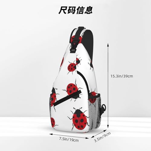 Cross Chest Bag Diagonally-Ladybug Print Durable Hiking Daypacks With Large Capacity For Women Men4