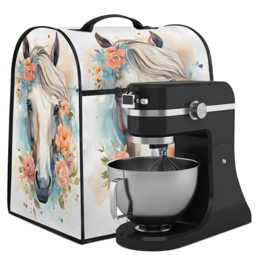 Coffee Maker Cover Watercolor Flower Horse Kitchen Appliance Covers Small Appliance Covers Blender Cover Juicer Cover Dust Covers for Kitchen Appliances with Top Handle and Pockets,Washable,B230