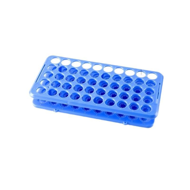 stojak na probówki do laboratorium, Plastikowy stojak na probówki 50 otworów Niebieskie eksperymenty naukowe do pobierania krwi w klasie