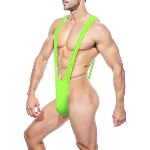 Men’s High-Waisted Party Briefs, Stretchable Green Underwear (One Size)4