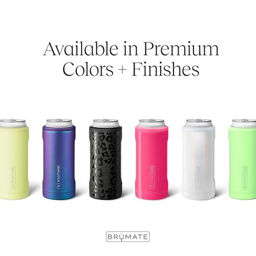 BrüMate Hopsulator Slim Can Cooler Insulated for 12oz Slim Cans | Skinny Can Insulated Stainless Steel Drink Holder for Hard Seltzer, Beer, Soda, and Energy Drinks (Onyx Leopard) - Thumbnail 2