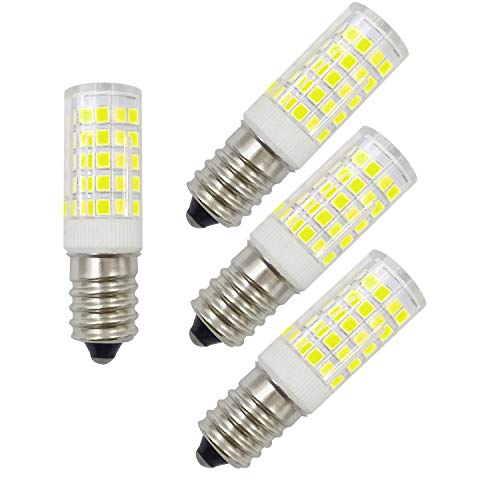 4 bombillas led europeas E14, 5 W, 220 V-230 V-240 V, 6000 K, 64-2835 SMD, maíz, E14S, color blanco Cover