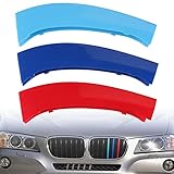 MACARLON M-Colored Stripe Grille Insert Trims Compatible with 2011-2017 BMW X3 F25 & 2014-2017 X4 F26 Standard Kidney Grille