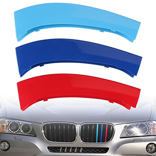 MACARLON M-Colored Stripe Grille Insert Trims Compatible with 2011-2017 BMW X3 F25 & 2014-2017 X4 F26 Standard Kidney Grille