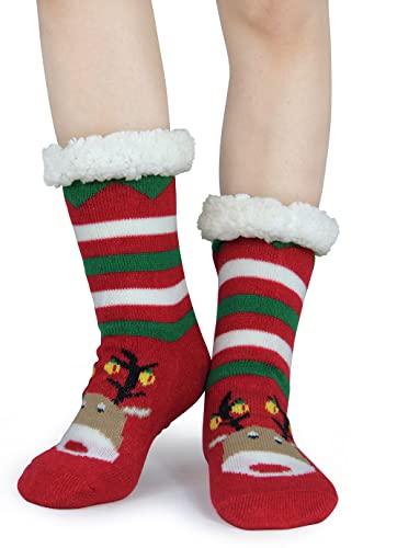 Slipper Socks for Women with Gripper - Winter Non Slip Thick Fuzzy Socks - Warm Cozy Christmas Gift2