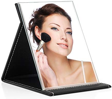 NAYSAYE 10x7 Inches Portable Folding Makeup Mirror - Table Vanity Desk Travel Mirror with Stand,Tabletop Desktop Mirror